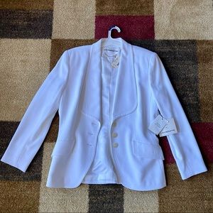 NWT Liz Claiborne White Blazer Suit Button Jacket